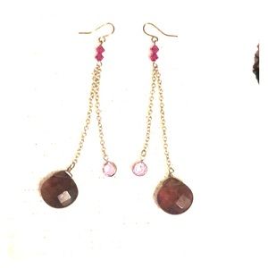 Dangle gem earrings
